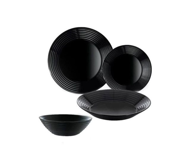 Set serviciu masa portelan 19bucati Harena negru - imagine 2
