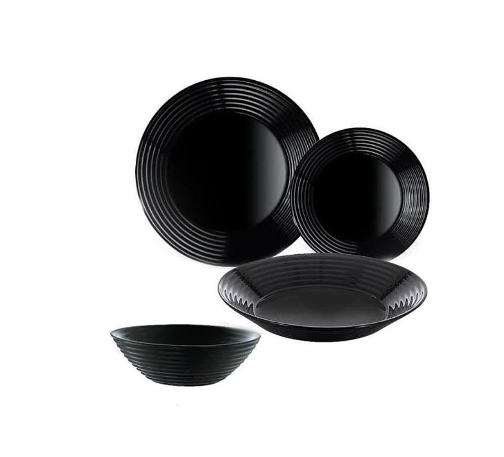 Set serviciu masa portelan 19bucati Harena negru