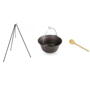 Set ceaun fonta 10,8lit. cu suport 1,2m si lingura de lemn 40cm