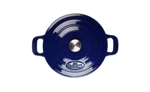 Cratita fonta emailata antiaderenta cu capac 26cm Blue