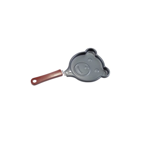 Mini tigaie din metal in forma de ursulet, otel carbon, cu maner din plastic, 27x14cm