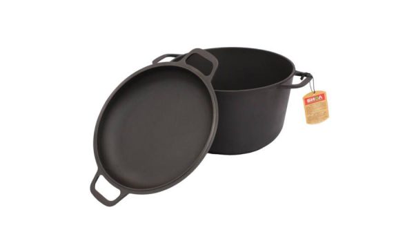 Oala fonta cu capac de  fonta 6l - imagine 2