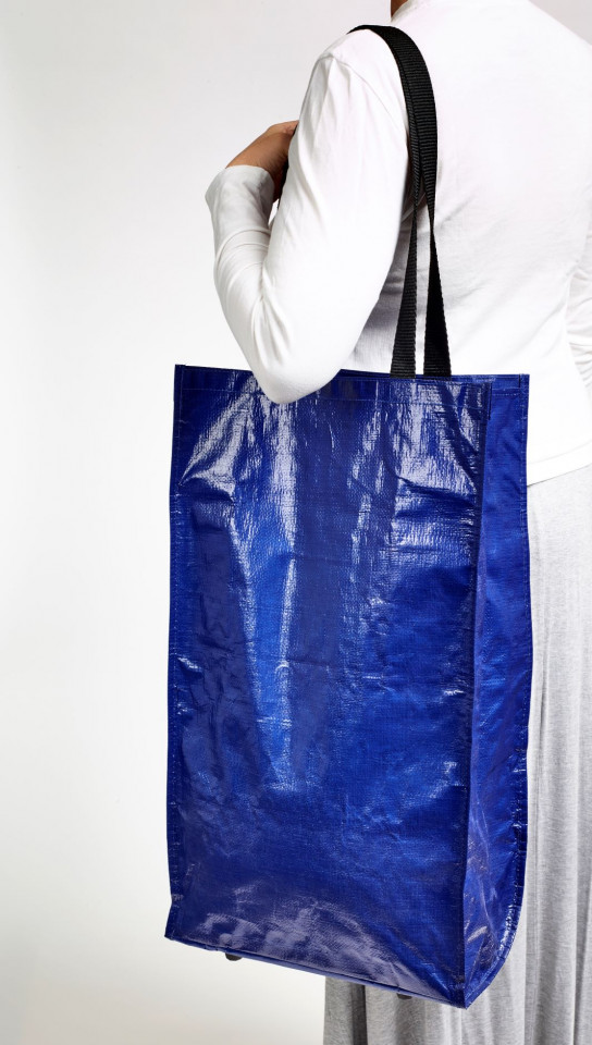 Sacosa-carucior pliabila cu roti pentru cumparaturi 60 x 35 x 17cm albastru