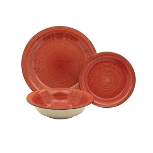 Set serviciu ceramic Harvest Rosso 18 piese