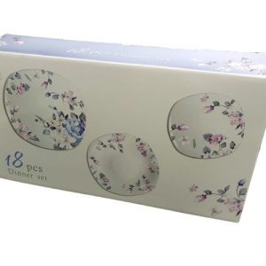 Set serviciu masa portelan 18buc Homefavour patrat flori lila