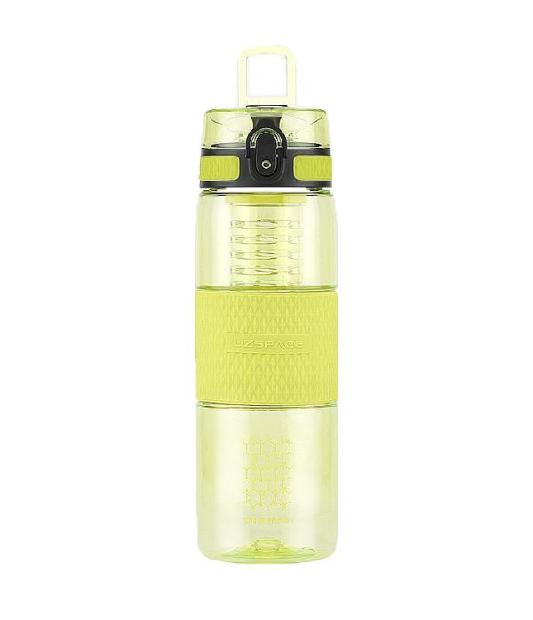 Sticla apa Uzspace Tritan, fara BPA cu capac 700ml verde lamaie