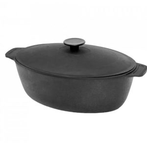 Tava fonta cu capac de prajit rata 36cm