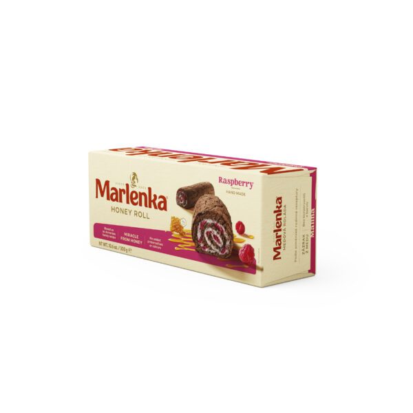 Rulada Marlenka cu miere,cacao si zmeura 300g