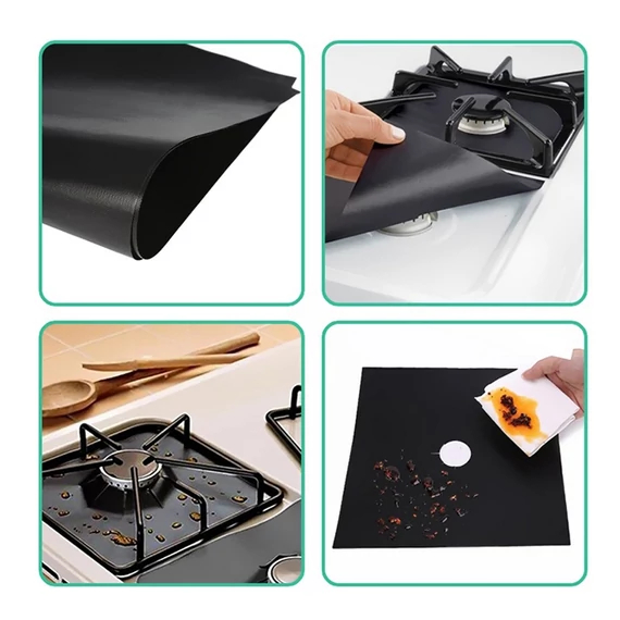 Folie de protecție din teflon pentru aragaz – 10 bucăți, 27×27 cm (rezistentă până la 260°C)