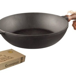 Tigaie fonta adanca cu maner lemn detasabil 28cm