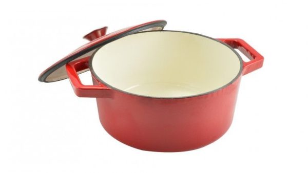 Cratita fonta emailata cu capac 28cm 7litri