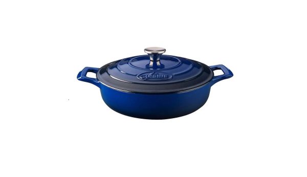 Cratita fonta emailata antiaderenta cu capac 28cm Blue - imagine 2