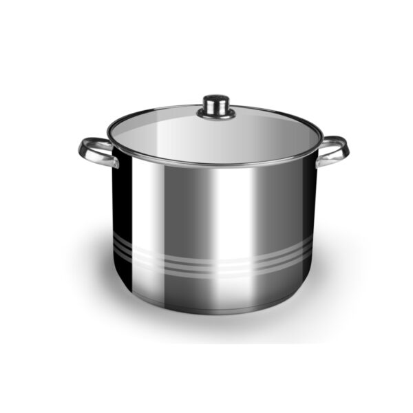 Oala inox Perfect Home 24cm si capac sticla 9 litri