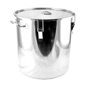 Recipient alimentar din inox cu închidere cu cleme, 56 L, cu garnitură din silicon – grosime 0,6 mm