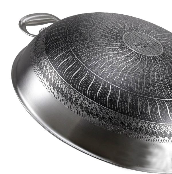 WOK DIN OȚEL INOXIDABIL CU CAPAC28CM - imagine 3