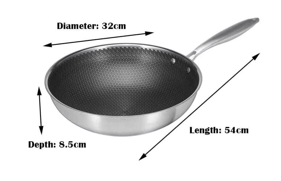 Wok DIN OȚEL INOXIDABIL 28CM