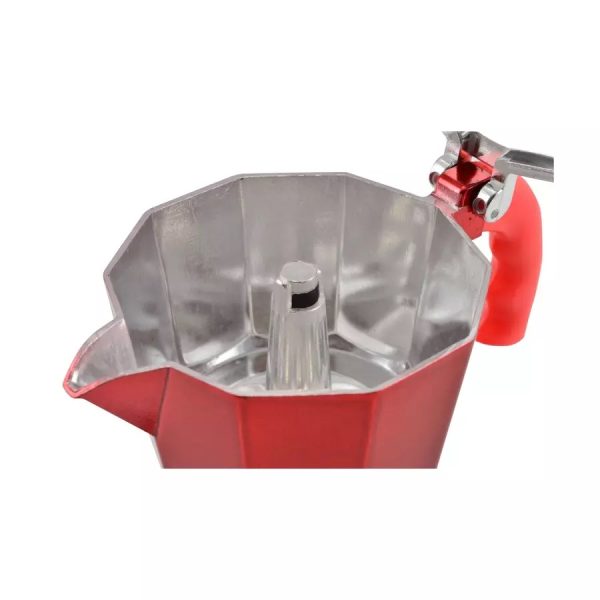 Espressor clasic roșu pentru aragaz, 3 cești - imagine 2