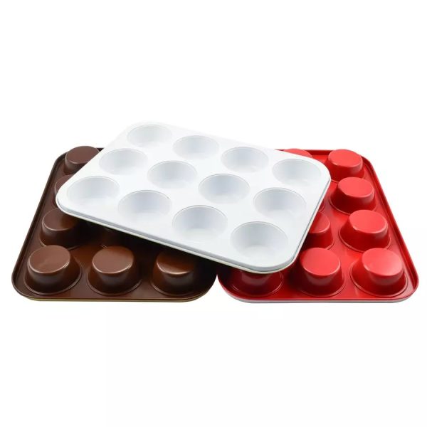 Tavă pentru brioșe cu strat ceramic, 12 bucăți - imagine 2