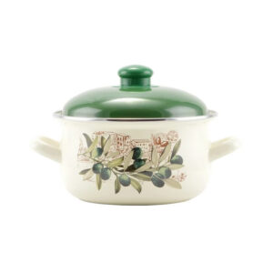 Oală emailată Oliva cu capac 18 cm