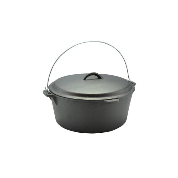 Oală/Ceaun din fontă tip Holland (Dutch Oven) cu capac – 6 litri, 30×10 cm