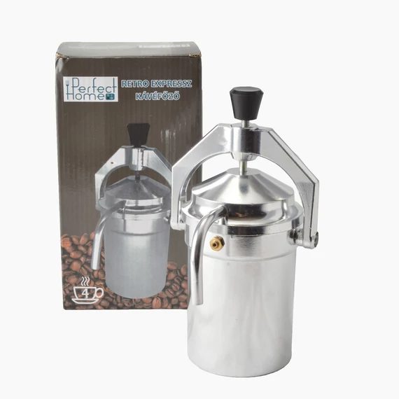 Cafetieră retro tip moka (kotyogós) pentru 4 porții – Aluminiu (gaz/electric/vitroceramic)