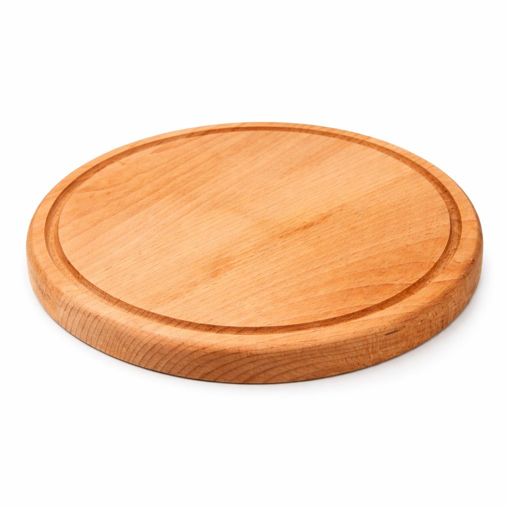 Placă de Tăiat Rotundă din Lemn, 19 cm