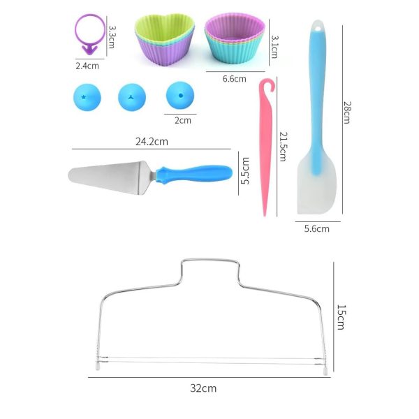 Set de Patiserie cu 110 de Piese și Șabloane pentru Decorarea Torturilor și Prăjiturilor - imagine 2
