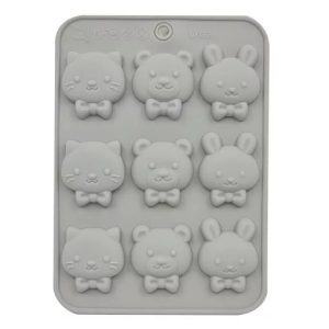Formă din silicon cu pisici, urși și iepurași