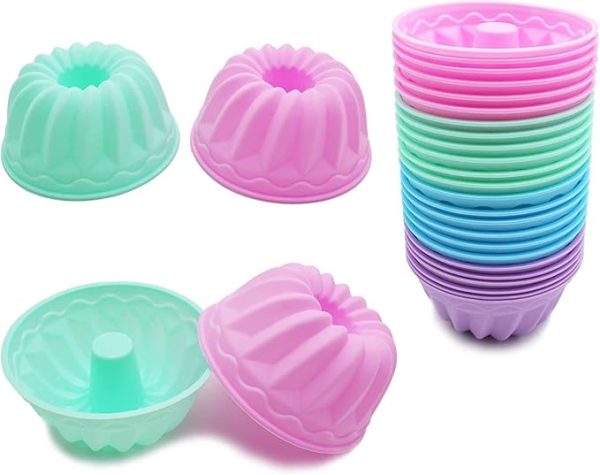Set Forme de Copt din Silicon mini briose cu tub canelat 12buc - imagine 3