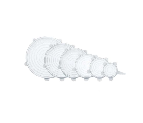 Capace Universale din Silicon, Set de 6 Dimensiuni  Ideale pentru Păstrarea Prospețimii