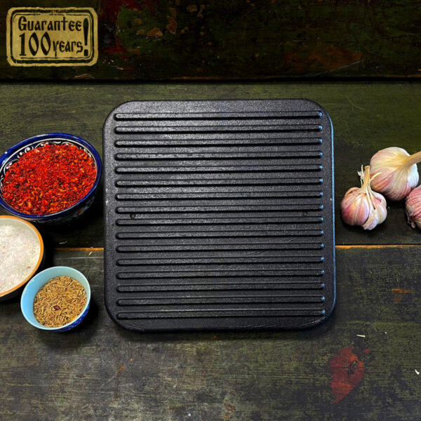Presă de carne din fontă 21.5x21.5 cm 3.5 kg - imagine 3