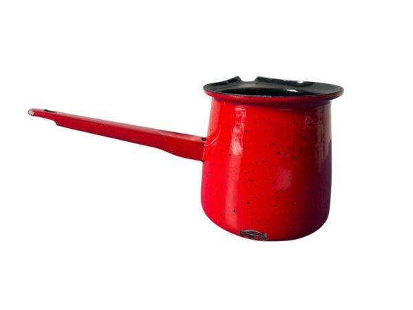 Ibric emailat (negru-rosu) 12 cm, 720 ml Resigilat