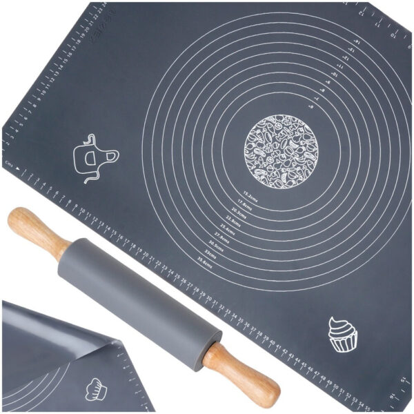 Set silicone pentru frământat și tăvălit aluat - 64×45 cm - imagine 8
