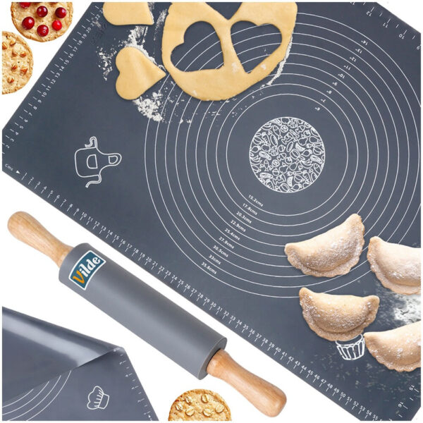 Set silicone pentru frământat și tăvălit aluat - 64×45 cm - imagine 2