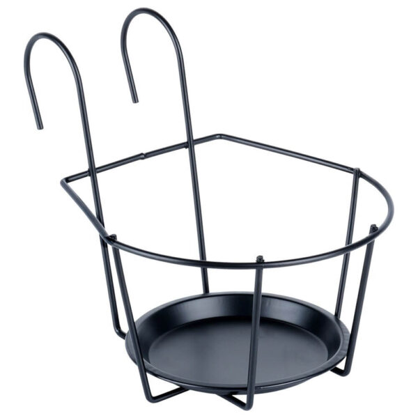 Suport Metalic pentru Ghivece de Balcon - Negru 29×22×24 cm - imagine 2