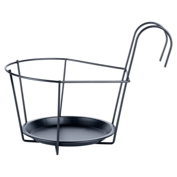 Suport Metalic pentru Ghivece de Balcon - Negru 29×22×24 cm - imagine 3