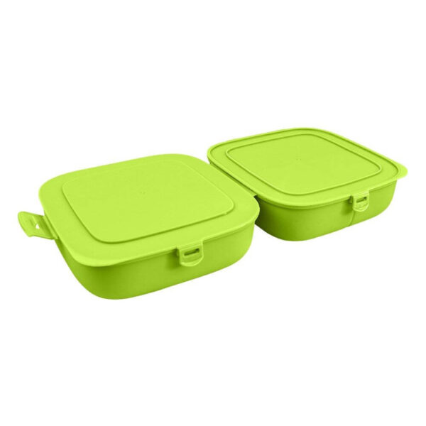 Cutie de Pranz Compartimentată 2x700ml verde - imagine 3