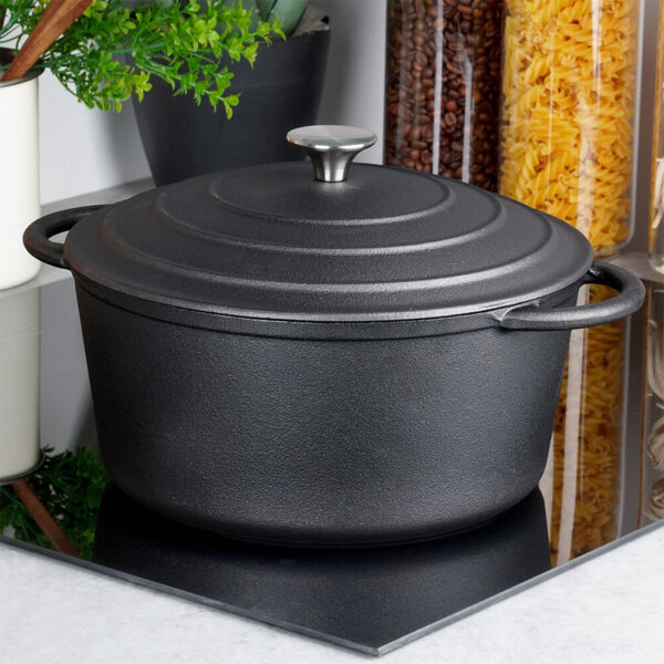 Cratita fonta cu capac 26cm, 5lit - imagine 3