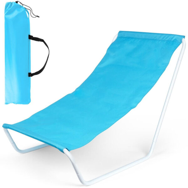 Scaun pliabil de plaja 86 x 51.5 x 60cm albastru