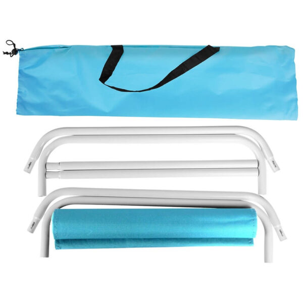 Scaun pliabil de plaja 86 x 51.5 x 60cm albastru - imagine 4