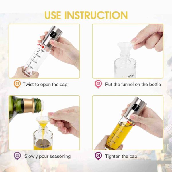 Set pulverizator de ulei sau oțet 100ml - 4buc - imagine 5