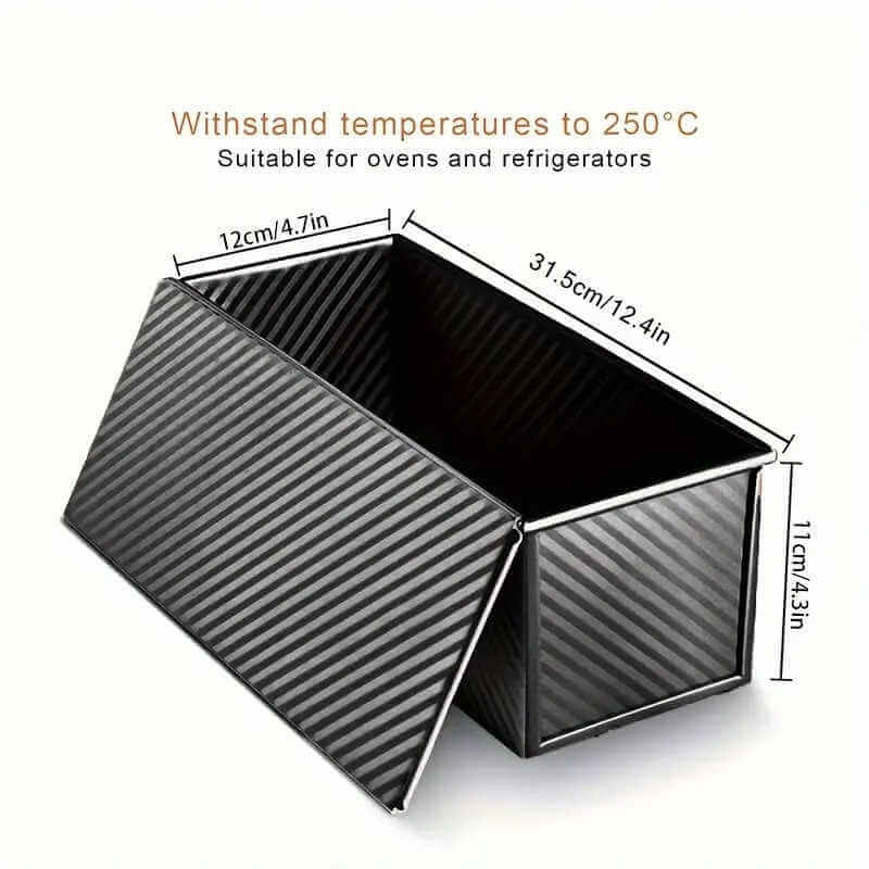 Formă de copt pâine antiaderentă cu capac, culoare auriu roz - 1000g
