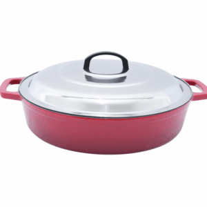 Cratita joasa din fonta emailata cu capac inox 50cm - 12 l