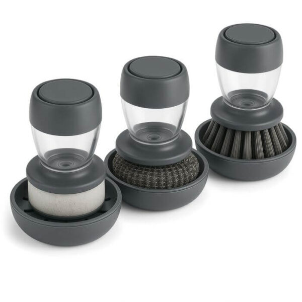 Set de perie vase universală de bucătărie cu dozator de săpun și suport 3buc