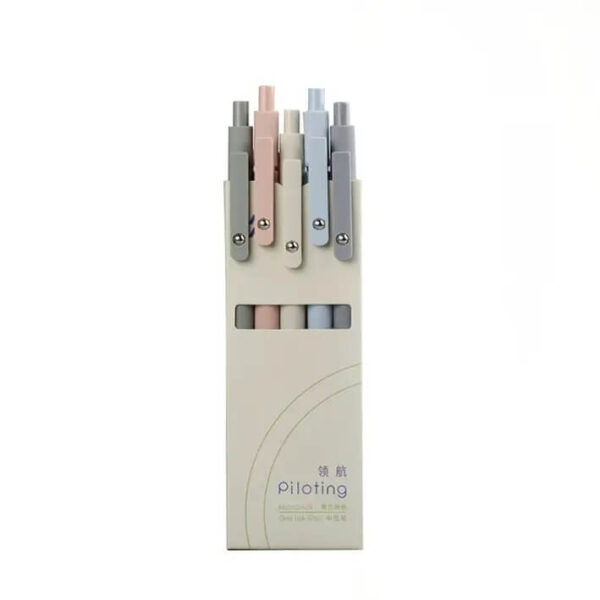 Pixuri cu Gel Colorate – 5 bucăți cu vârf fin de 0,42mm cu cerneală neagră care usucă rapid