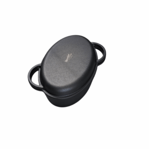 Oala ovală din fontă pentru friptură de rață 2în1 – 38*26*12 cm cu mâner