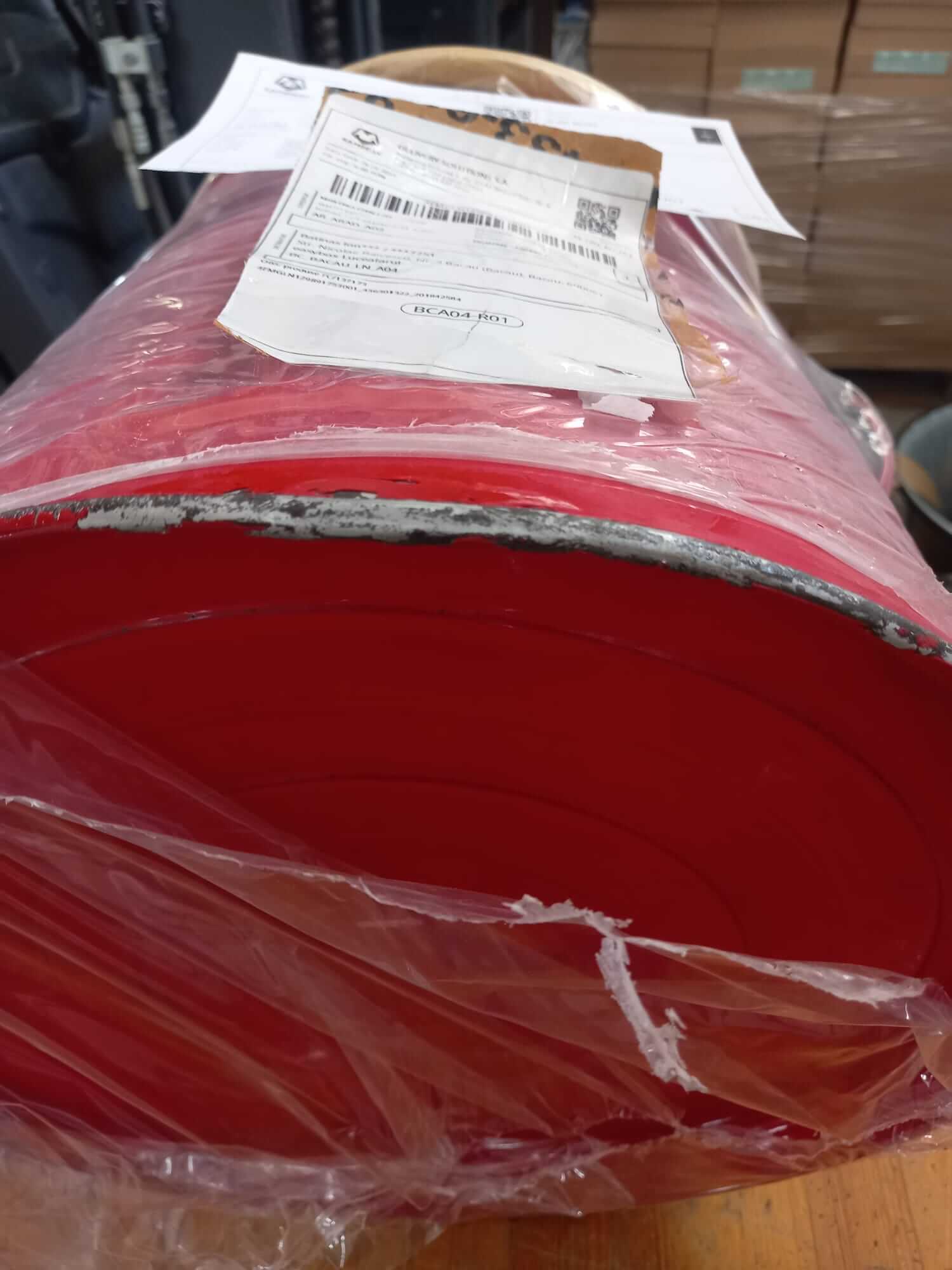 Bidon de untură  din oțel emailat roșie 30 l Resigilat