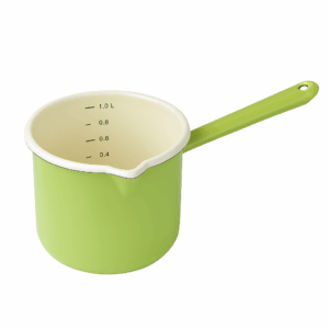 Ibric cilindric emailat 1L verde-crem