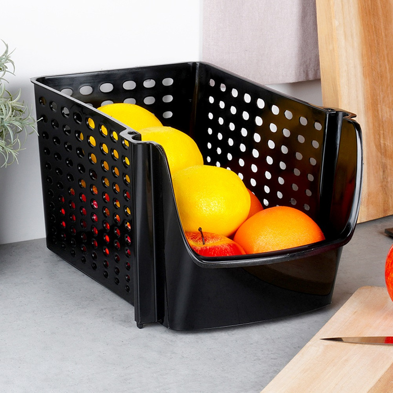 Coșul pentru depozitarea legumelor și fructelor negru, 29×21×16 cm
