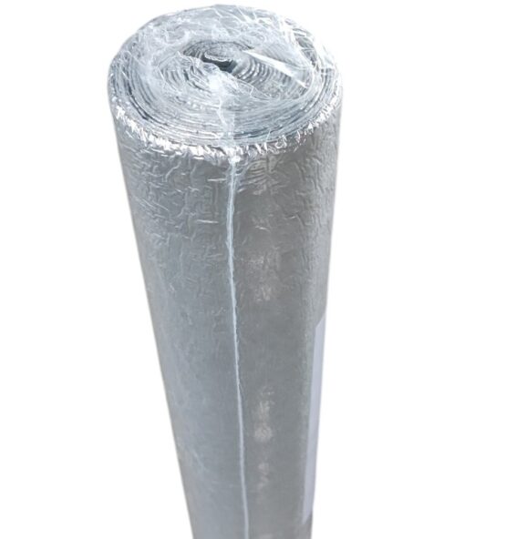 Folie termo-reflectorizantă premium Rolflex pentru izolație sub lambriuri și tavane false si in spate radiatoare – spumă + aluminiu 60×500cm